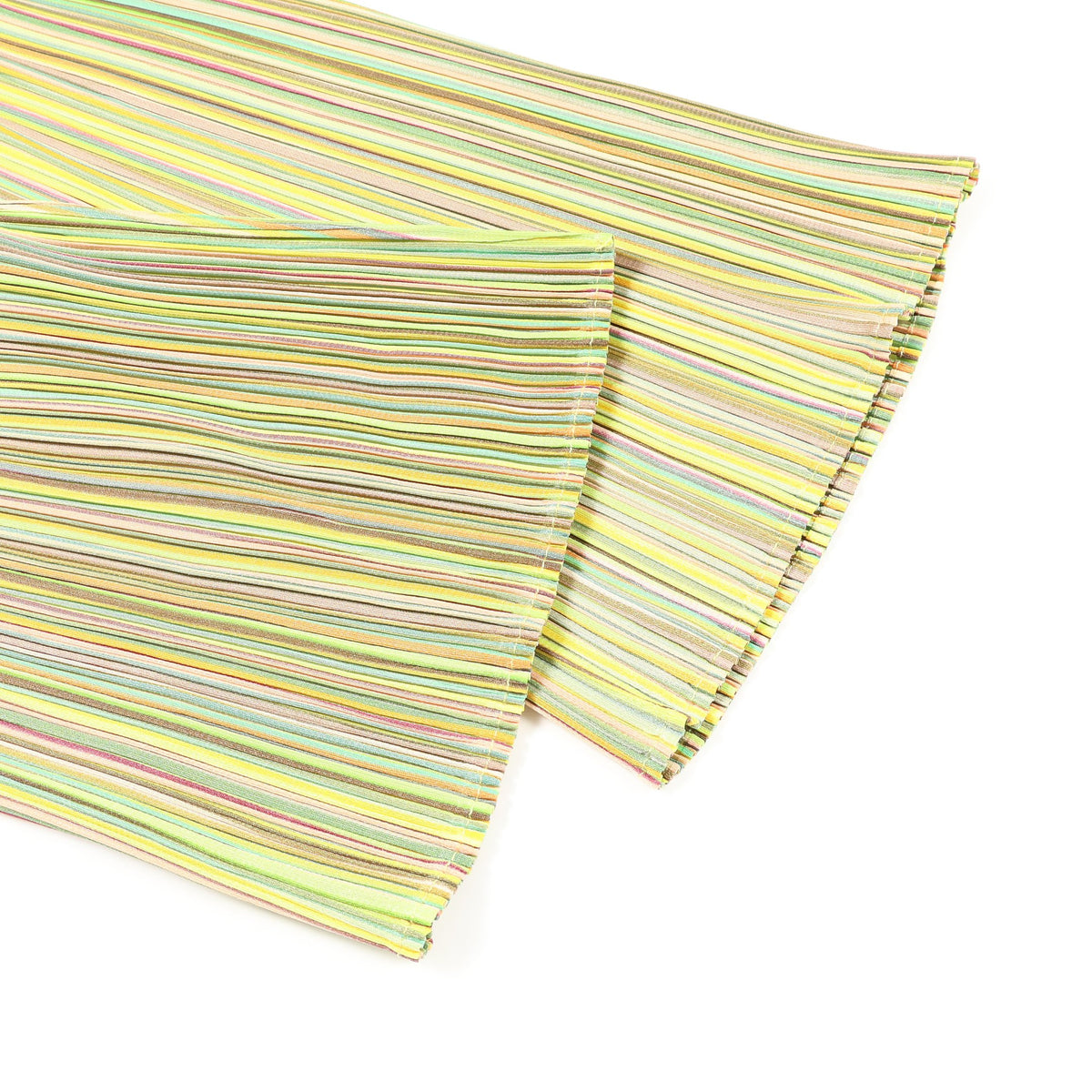 ストライプ イージーパンツ イエローグリーン イエロー マルチカラー プリーツプリーズ ボトムス PLEATS PLEASE