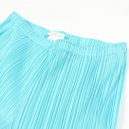 プリーツ イージーパンツ ターコイズブルー プリーツプリーズ ボトムス PLEATS PLEASE