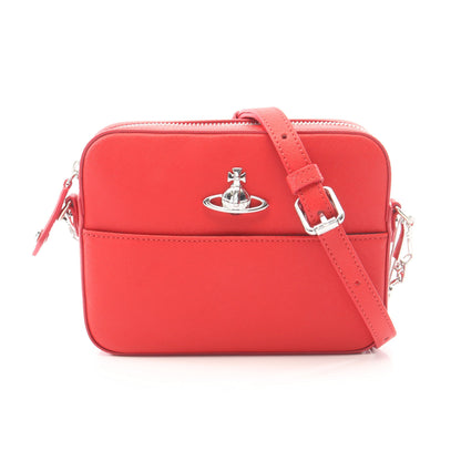 CAMERA BAG ショルダーバッグ レザー レッド ヴィヴィアンウエストウッド