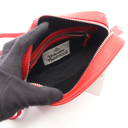 CAMERA BAG ショルダーバッグ レザー レッド ヴィヴィアンウエストウッド