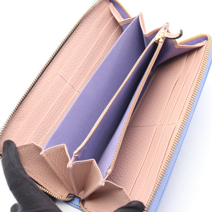 プチマーモント GGマーモント ラウンドファスナー長財布 レザー ブルー グッチ