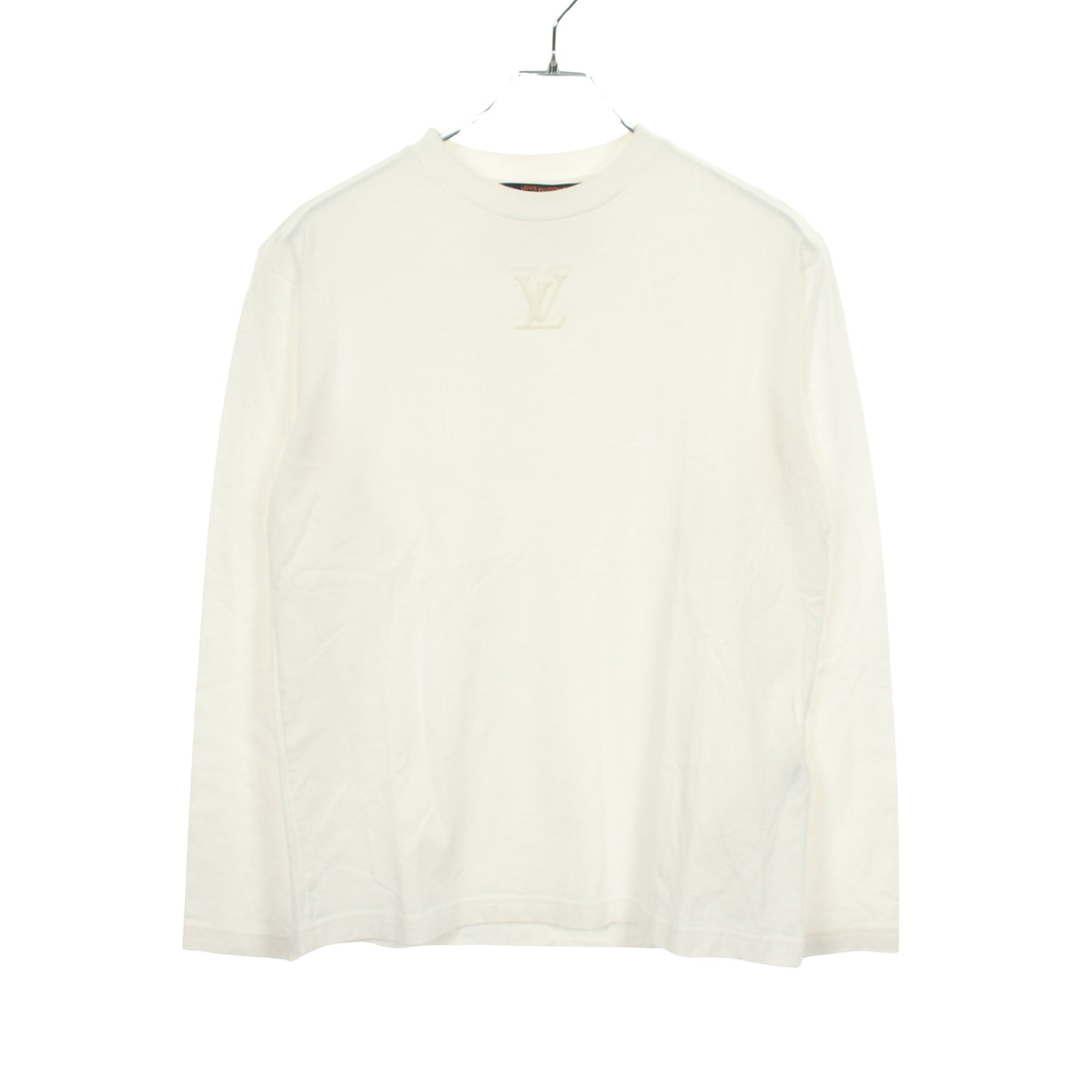 エンボスLVロゴ 長袖Tシャツ コットン ホワイト ルイヴィトン