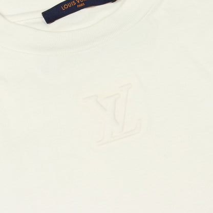 エンボスLVロゴ 長袖Tシャツ コットン ホワイト ルイヴィトン