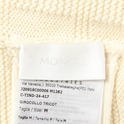 ロゴ総柄 クルーネック ニット ウール アイボリー モンクレール