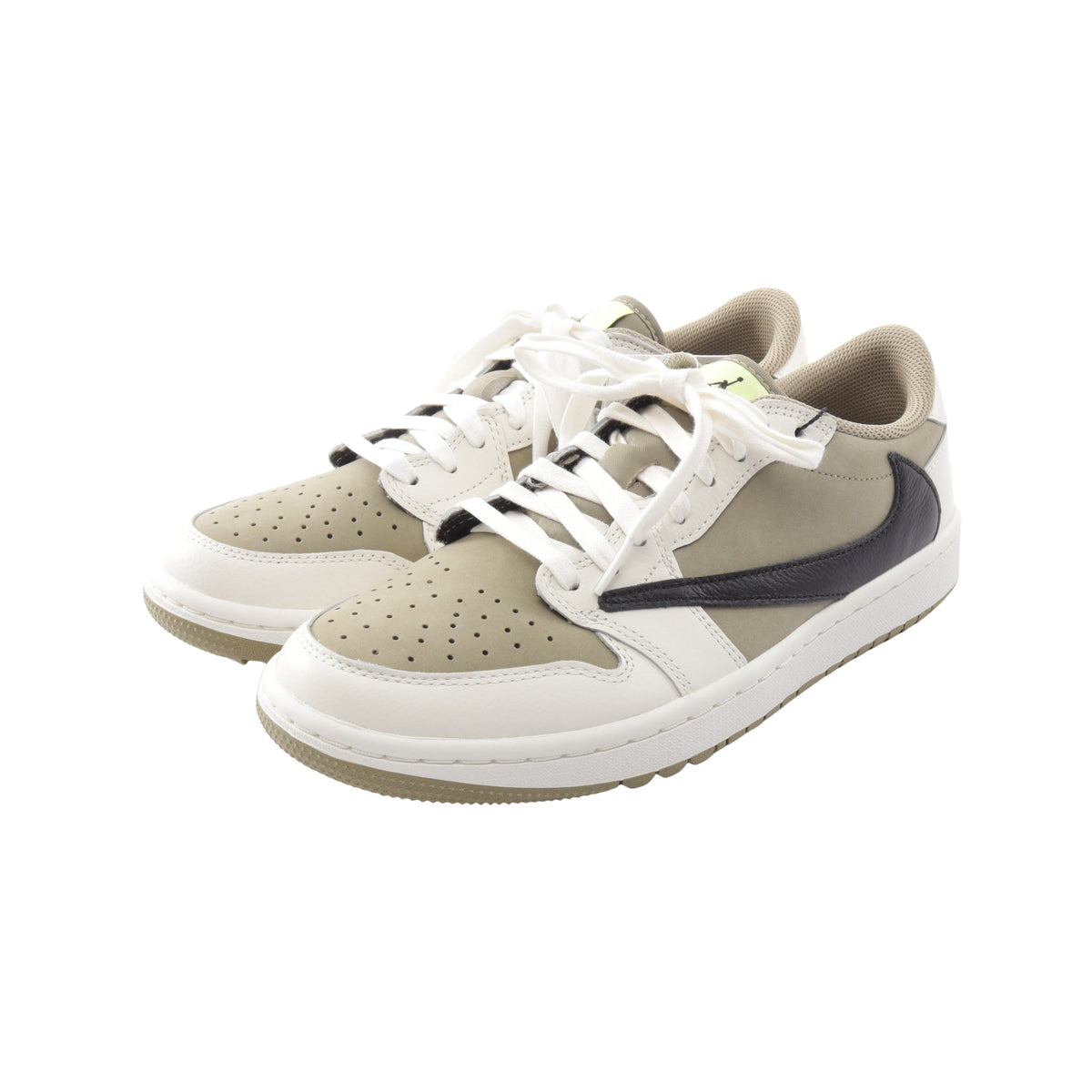 Nike × Travis Scott エアジョーダン 1 LOW G NRG スニーカー レザー ファブリック カーキグリーン オフホワイト ブラック ナイキ