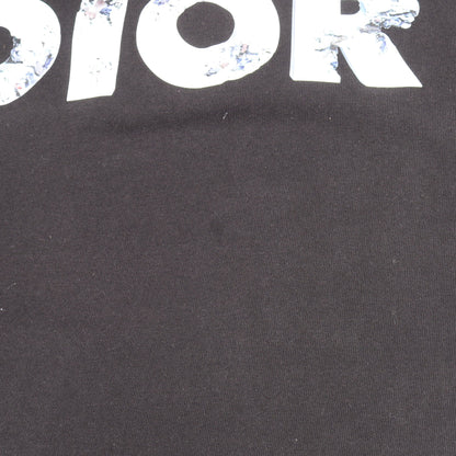 DIOR × Daniel Arsham ロゴプリント 半袖Tシャツ コットン ブラック ディオール