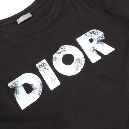 DIOR × Daniel Arsham ロゴプリント 半袖Tシャツ コットン ブラック ディオール