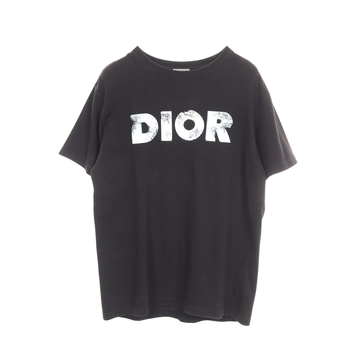 DIOR × Daniel Arsham ロゴプリント 半袖Tシャツ コットン ブラック ディオール