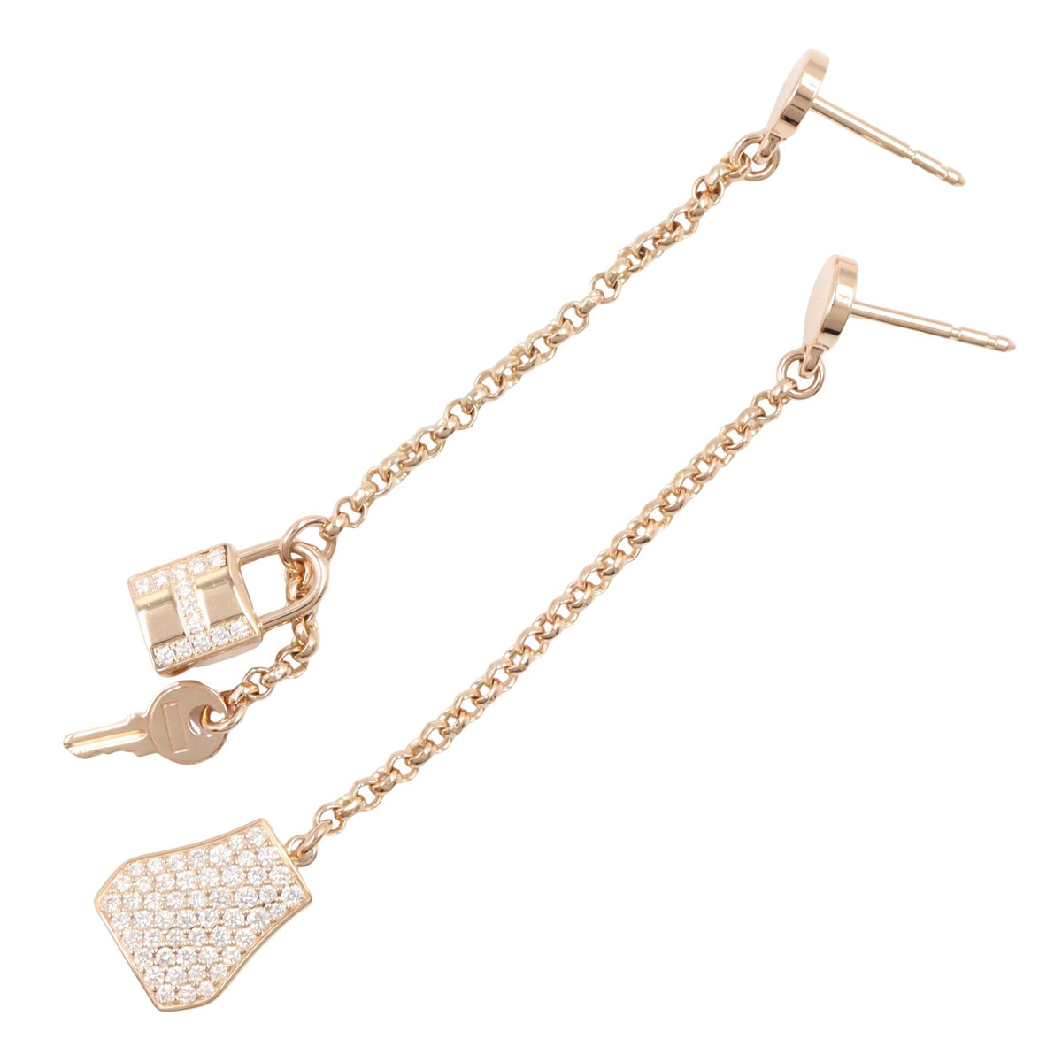 ケリー クロシェット ダイヤ ピアス ピアス K18PG ダイヤモンド ピンクゴールド クリア エルメス