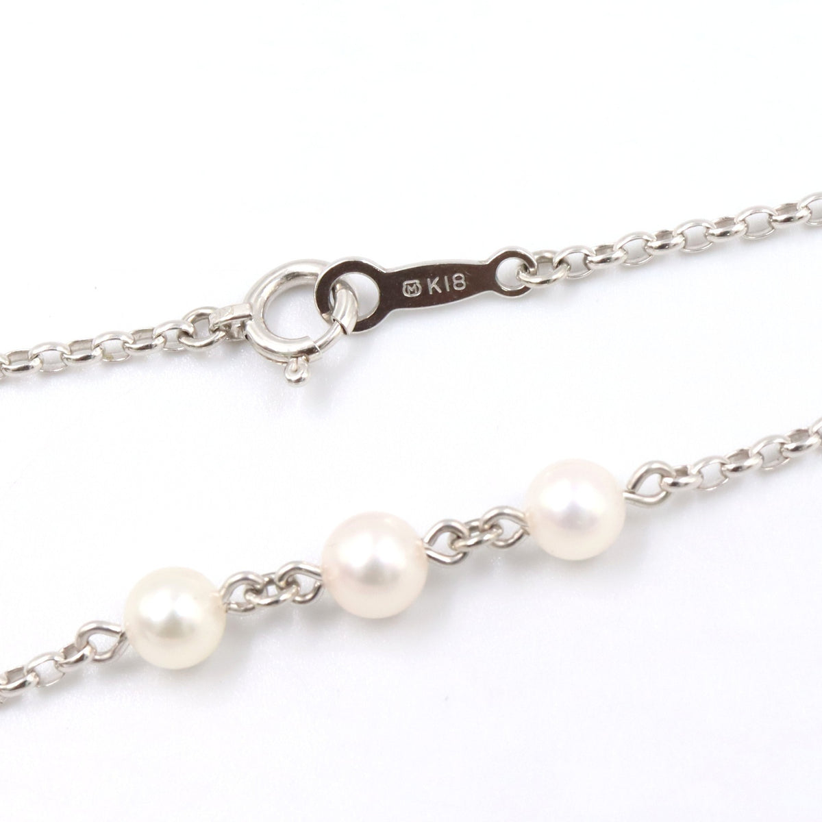 シャンデリアドロップ パール ネックレス ピアス 2点セット ネックレス K18WG パール ダイヤモンド ホワイトゴールド ホワイト クリア ミキモト