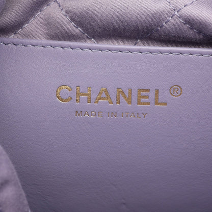 CHANEL 22 ミニ 2WAY チェーンショルダーバッグ キャビアスキン ライトパープル ゴールド金具 シャネル