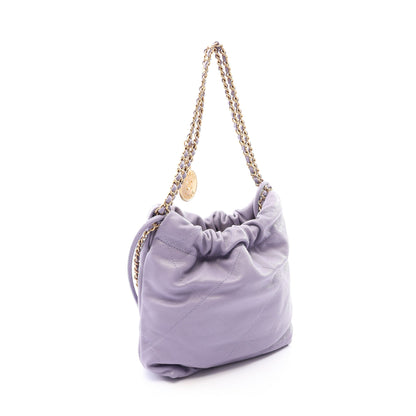 CHANEL 22 ミニ 2WAY チェーンショルダーバッグ キャビアスキン ライトパープル ゴールド金具 シャネル