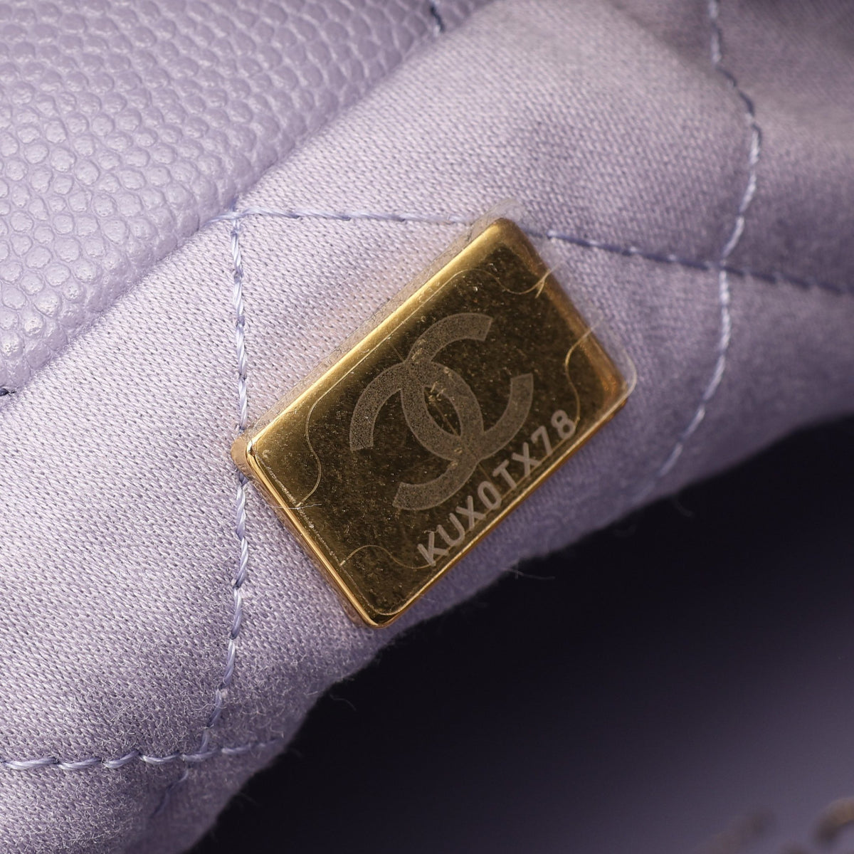 CHANEL 22 ミニ 2WAY チェーンショルダーバッグ キャビアスキン ライトパープル ゴールド金具 シャネル