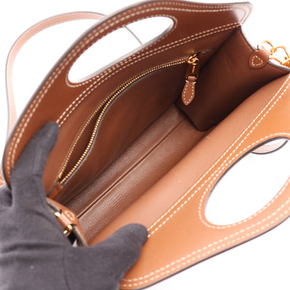 MN POCKET BAG 2WAY ハンドバッグ レザー ブラウン バーバリー