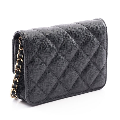 ミニマトラッセ チェーンショルダーバッグ キャビアスキン ブラック ゴールド金具 シャネル バッグ CHANEL