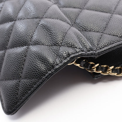 ミニマトラッセ チェーンショルダーバッグ キャビアスキン ブラック ゴールド金具 シャネル バッグ CHANEL
