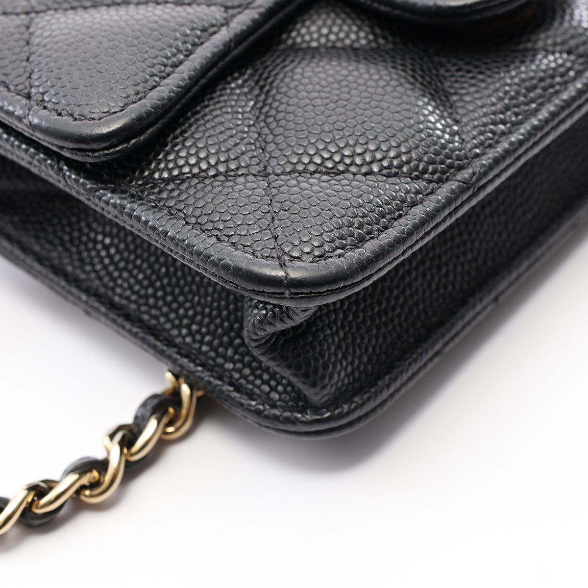 ミニマトラッセ チェーンショルダーバッグ キャビアスキン ブラック ゴールド金具 シャネル バッグ CHANEL