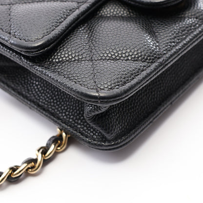 ミニマトラッセ チェーンショルダーバッグ キャビアスキン ブラック ゴールド金具 シャネル バッグ CHANEL