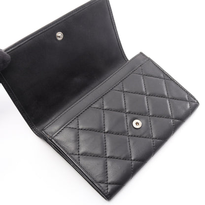 カンボンライン 二つ折り財布 レザー エナメルレザー ブラック シルバー金具 シャネル 財布・小物 CHANEL
