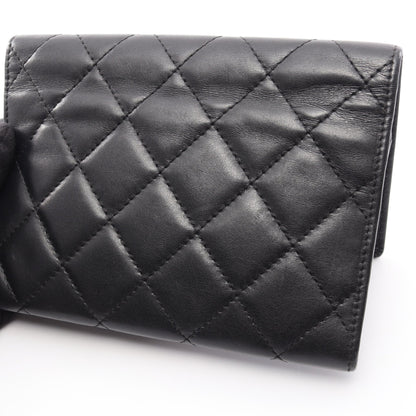 カンボンライン 二つ折り財布 レザー エナメルレザー ブラック シルバー金具 シャネル 財布・小物 CHANEL