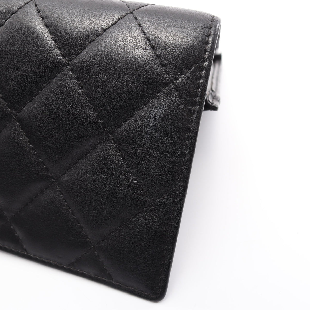 カンボンライン 二つ折り財布 レザー エナメルレザー ブラック シルバー金具 シャネル 財布・小物 CHANEL