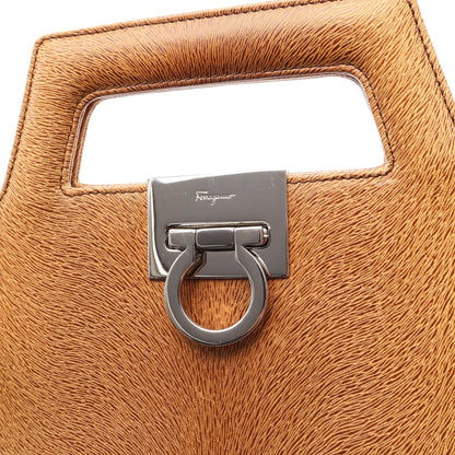 ガンチーニ 2WAY ハンドバッグ レザー イエローブラウン サルヴァトーレフェラガモ バッグ Salvatore Ferragamo