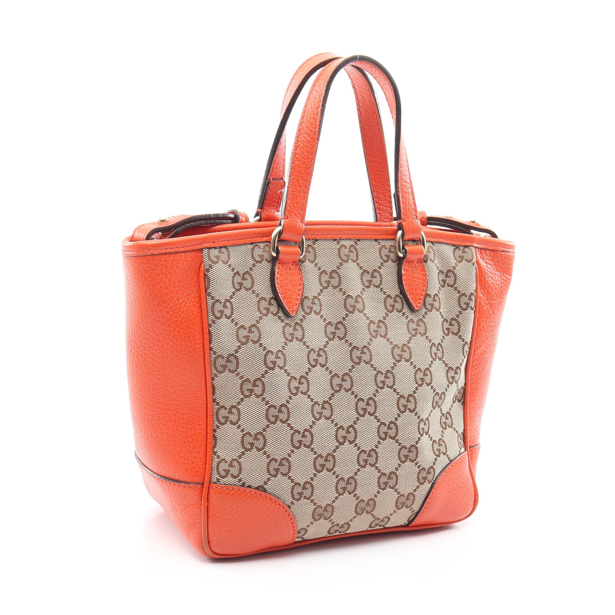 GUCCI GGキャンバス トートバッグ オレンジ ブリー GGキャンバス 2WAY ハンドバッグ トートバッグ キャンバス