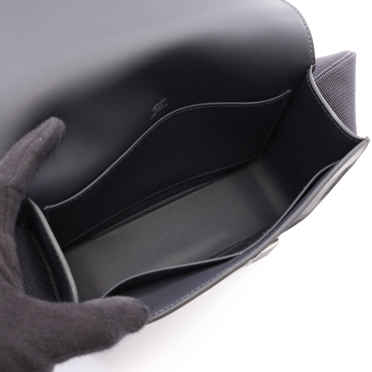 ゲタ ブルーニュイ ショルダーバッグ エバーカラー ネイビー シルバー金具 G刻印 エルメス