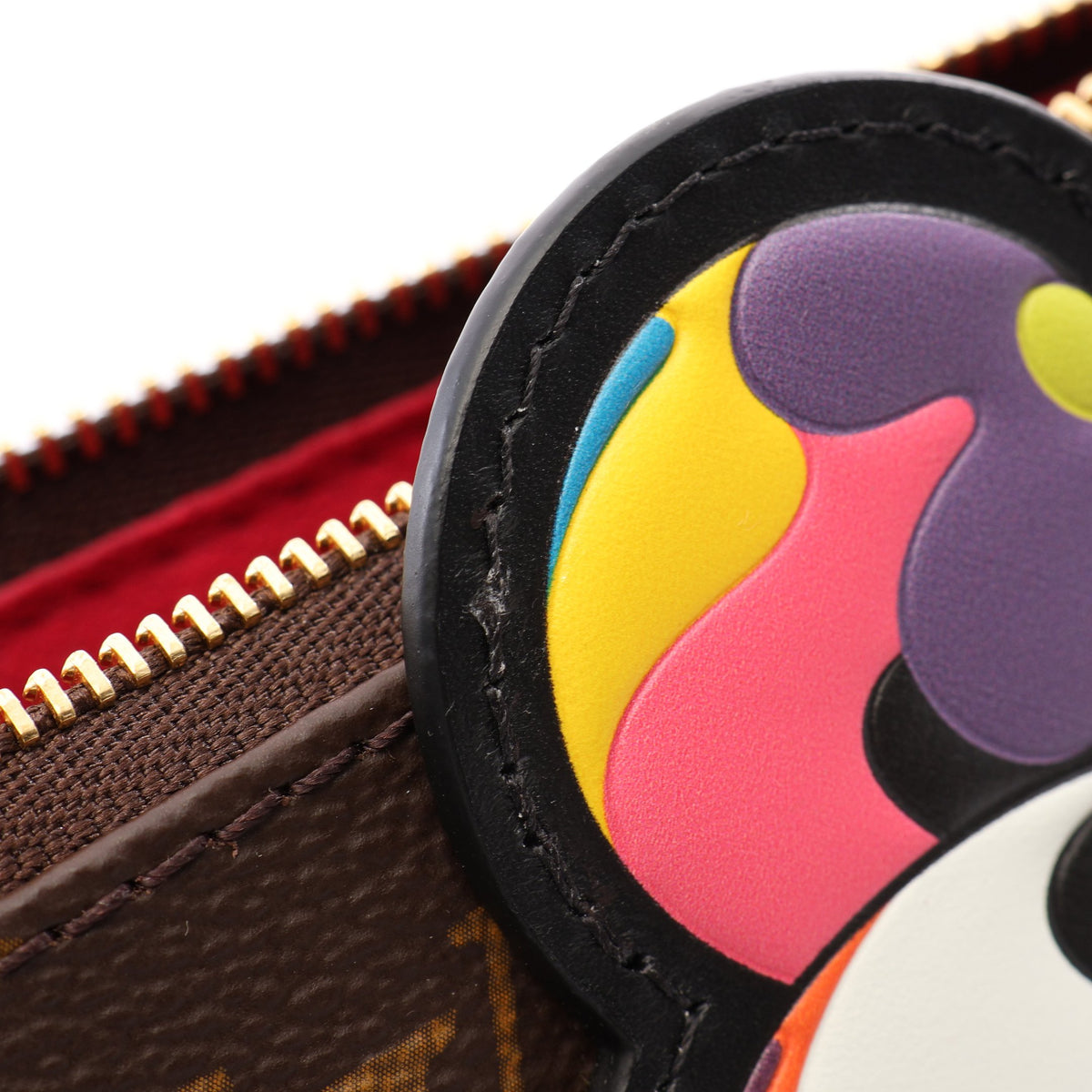 LV × TM ポシェットアクセソワール モノグラムパンダ 村上隆 2WAY ハンドバッグ PVC レザー ブラウン マルチカラー ルイヴィトン