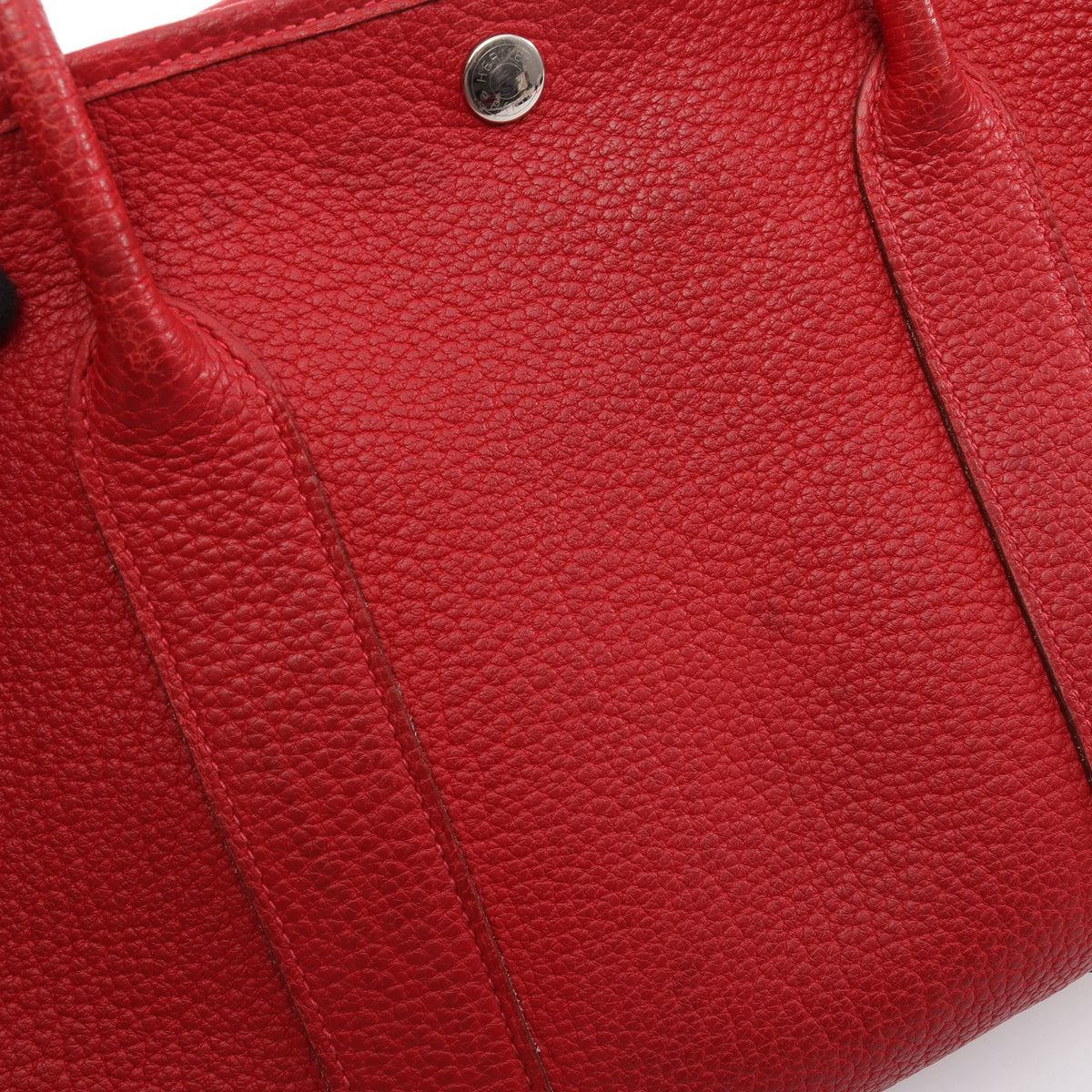 ガーデンパーティPM ルージュカザック ハンドバッグ トートバッグ ネゴンダ レッド シルバー金具 □R刻印 エルメス