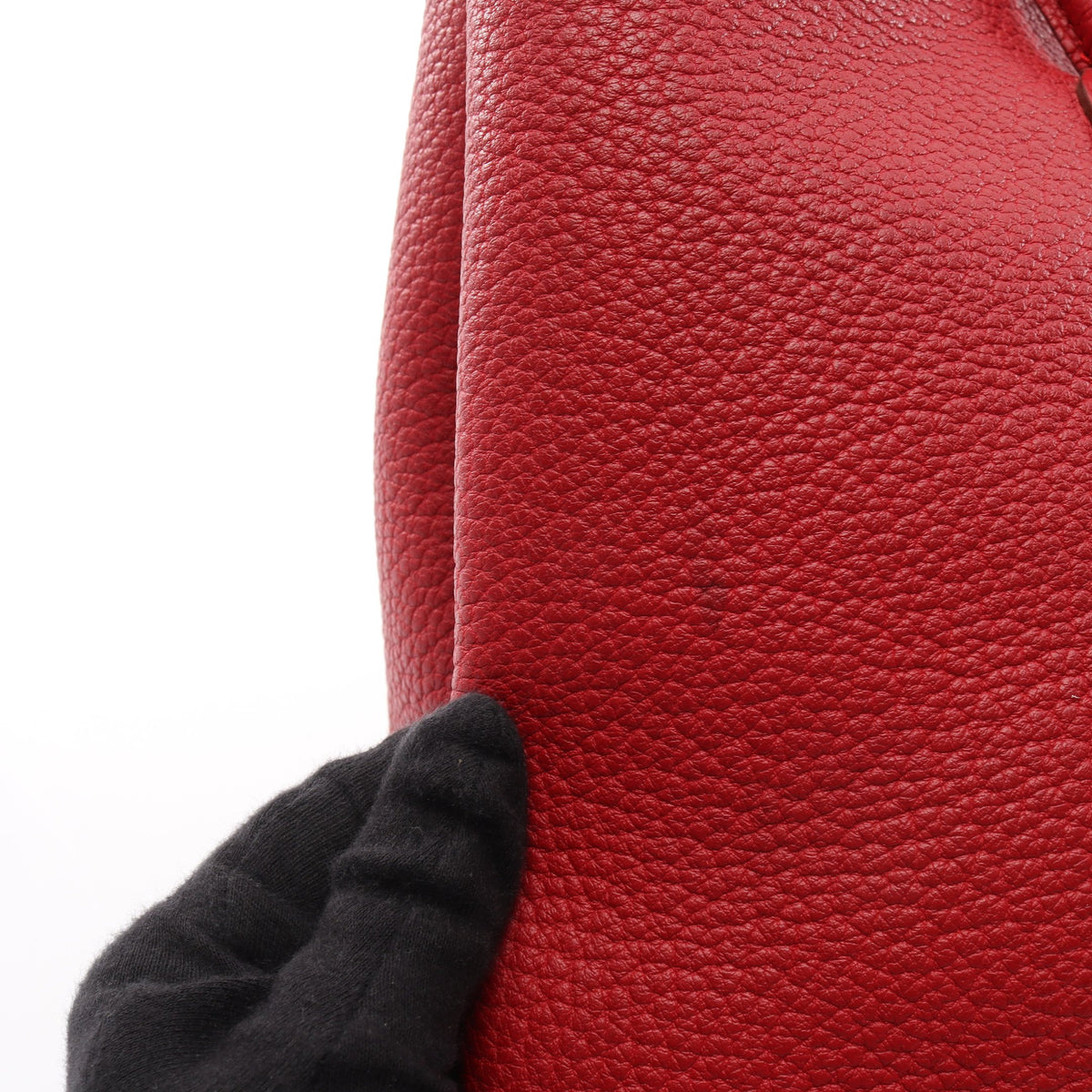 ガーデンパーティPM ルージュカザック ハンドバッグ トートバッグ ネゴンダ レッド シルバー金具 □R刻印 エルメス