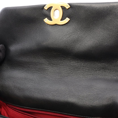 19 ディズヌフ マトラッセ コンビ金具 2WAY チェーンショルダーバッグ ラムスキン ブラック シャネル