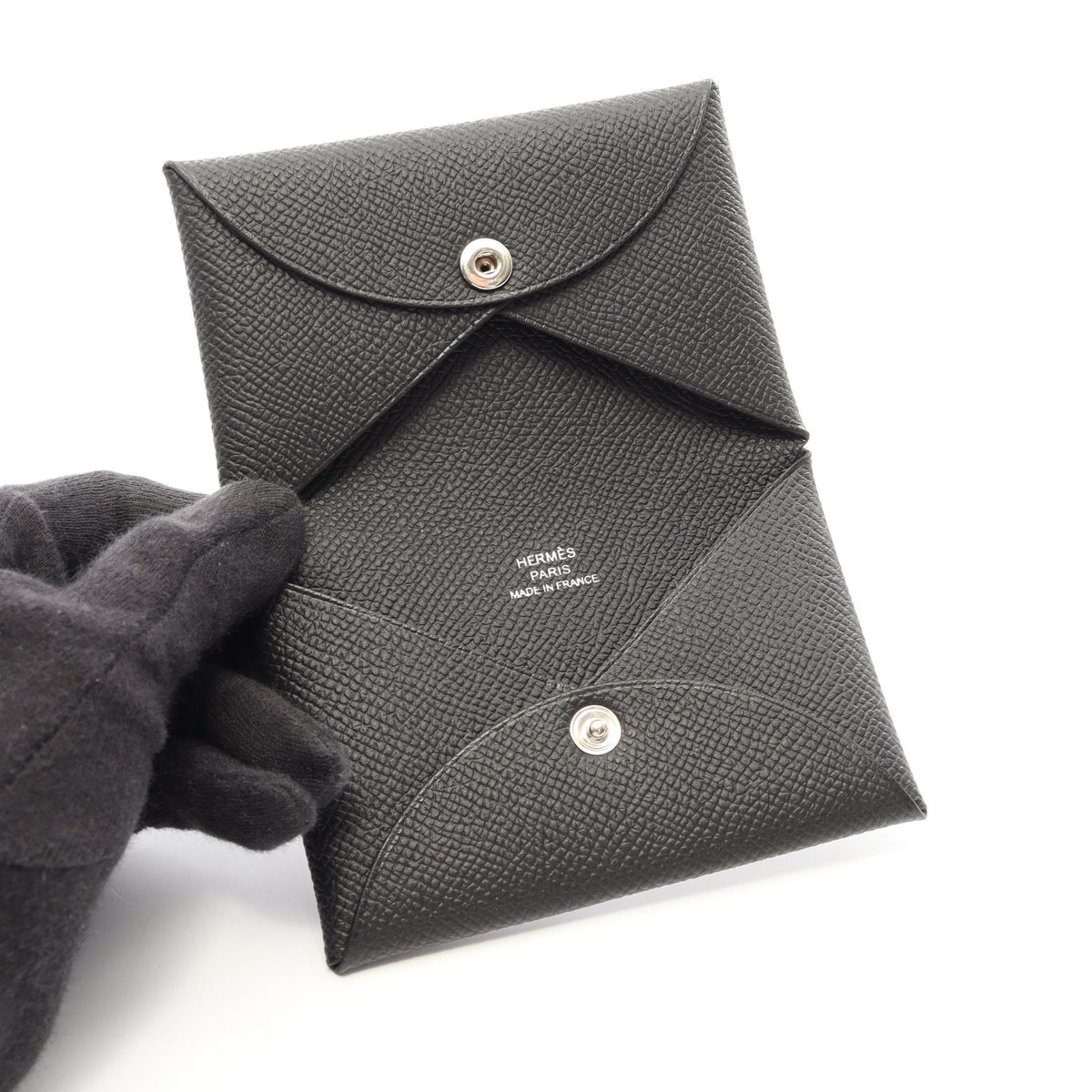 カルヴィ コインケース ヴォーエプソン ブラック シルバー金具 W刻印 エルメス