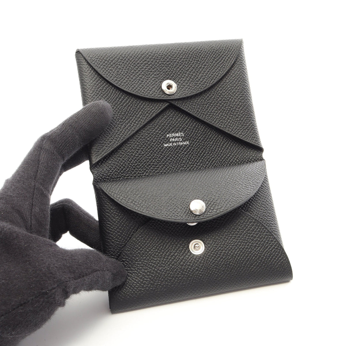 カルヴィデュオ コインケース ヴォーエプソン ブラック シルバー金具 W刻印 エルメス