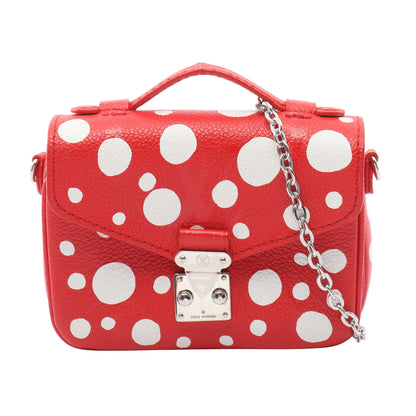 LV × YK メティス モノグラムアンプラント インフィニティドット ルージュ 草間彌生 2WAY ハンドバッグ レザー レッド ルイヴィトン