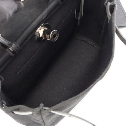 エールバッグジップPM 2WAY ハンドバッグ トワルミリタリー ヴァッシュハンター ブラック シルバー金具 B刻印 エルメス
