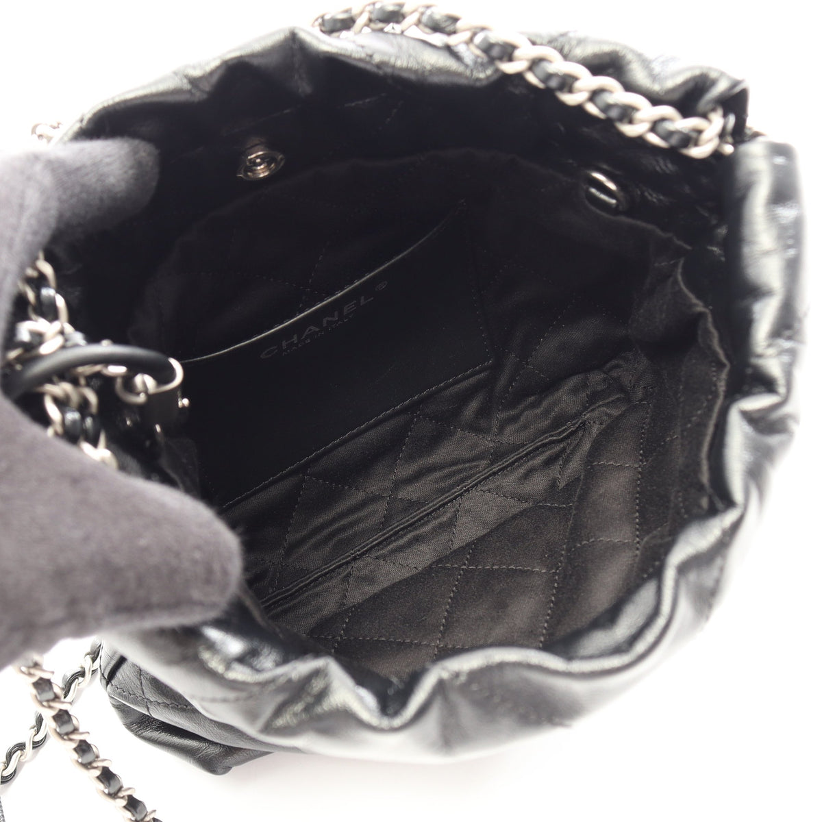CHANEL 22 ミニ 2WAY チェーンショルダーバッグ レザー ブラック シルバー金具 シャネル バッグ CHANEL