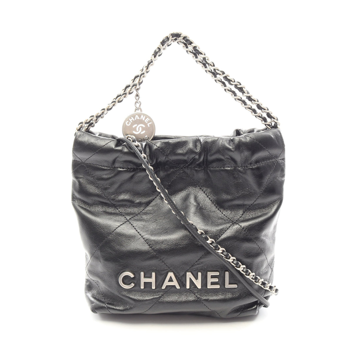 CHANEL 22 ミニ 2WAY チェーンショルダーバッグ レザー ブラック シルバー金具 シャネル バッグ CHANEL