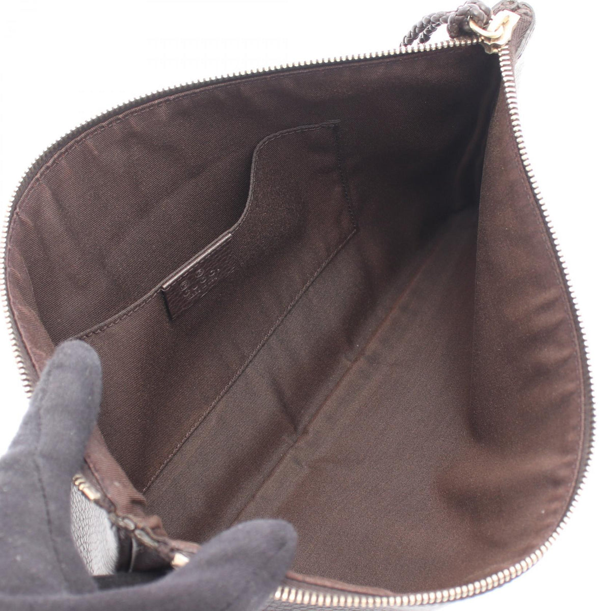 バンブー クラッチバッグ レザー ダークブラウン グッチ