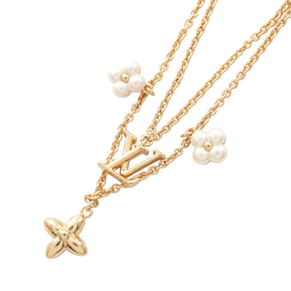 LV フローラグラム ネックレス GP フェイクパール ゴールド ホワイト ルイヴィトン アクセサリー LOUIS VUITTON
