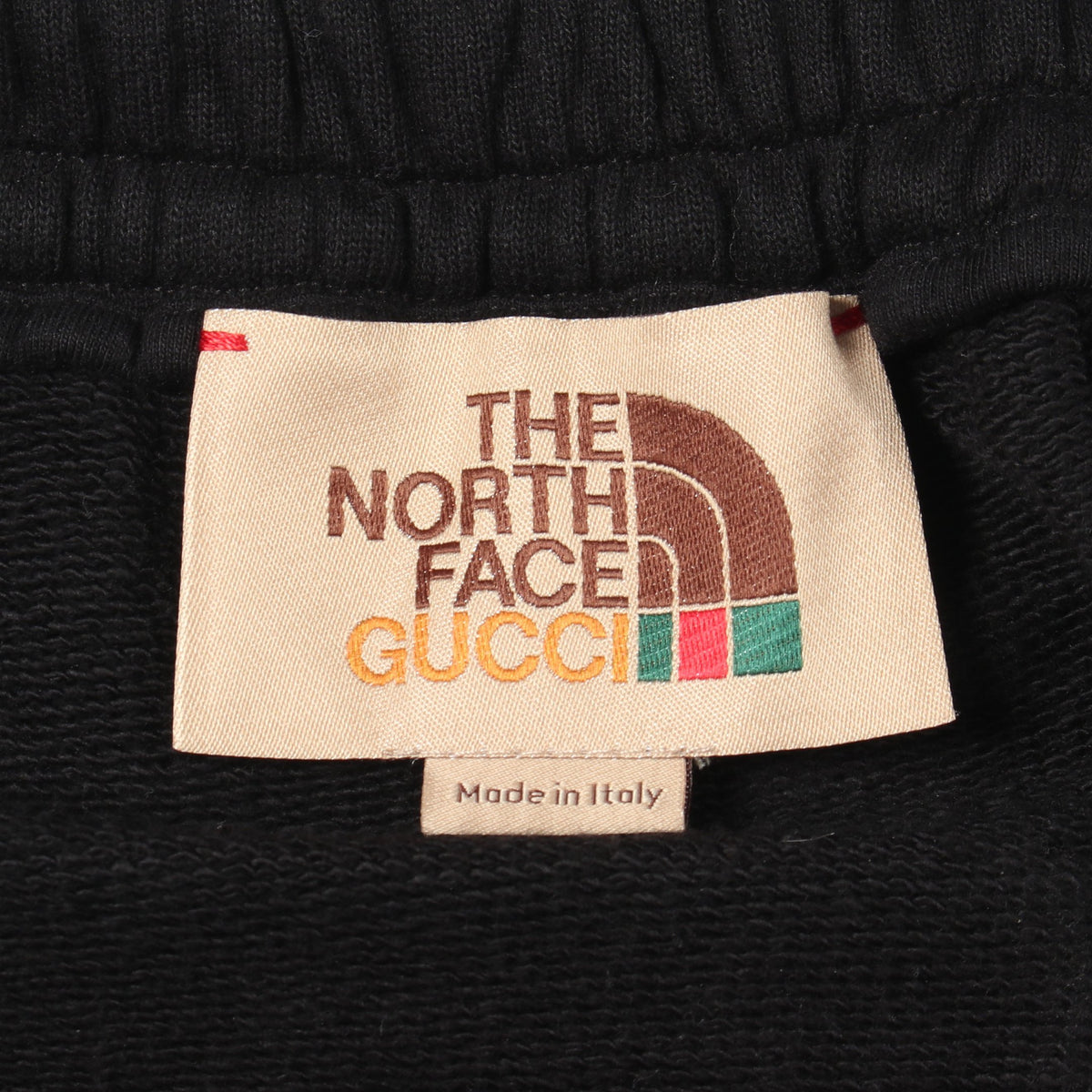 GUCCI × North Face ウェブストライプ スウェットパンツ コットン ブラック グリーン レッド グッチ