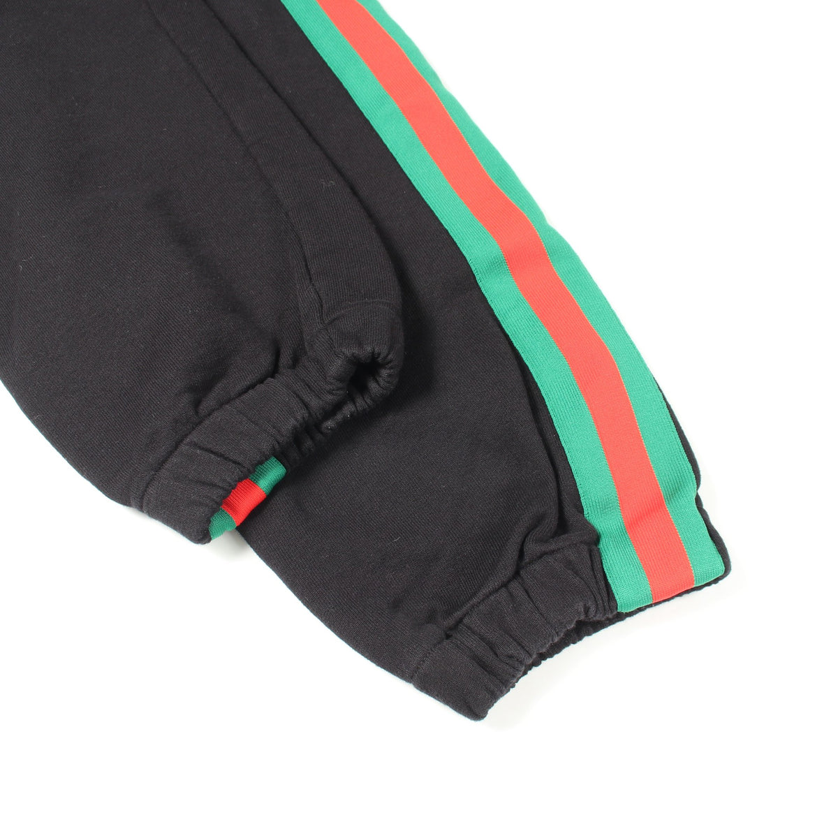 GUCCI × North Face ウェブストライプ スウェットパンツ コットン ブラック グリーン レッド グッチ