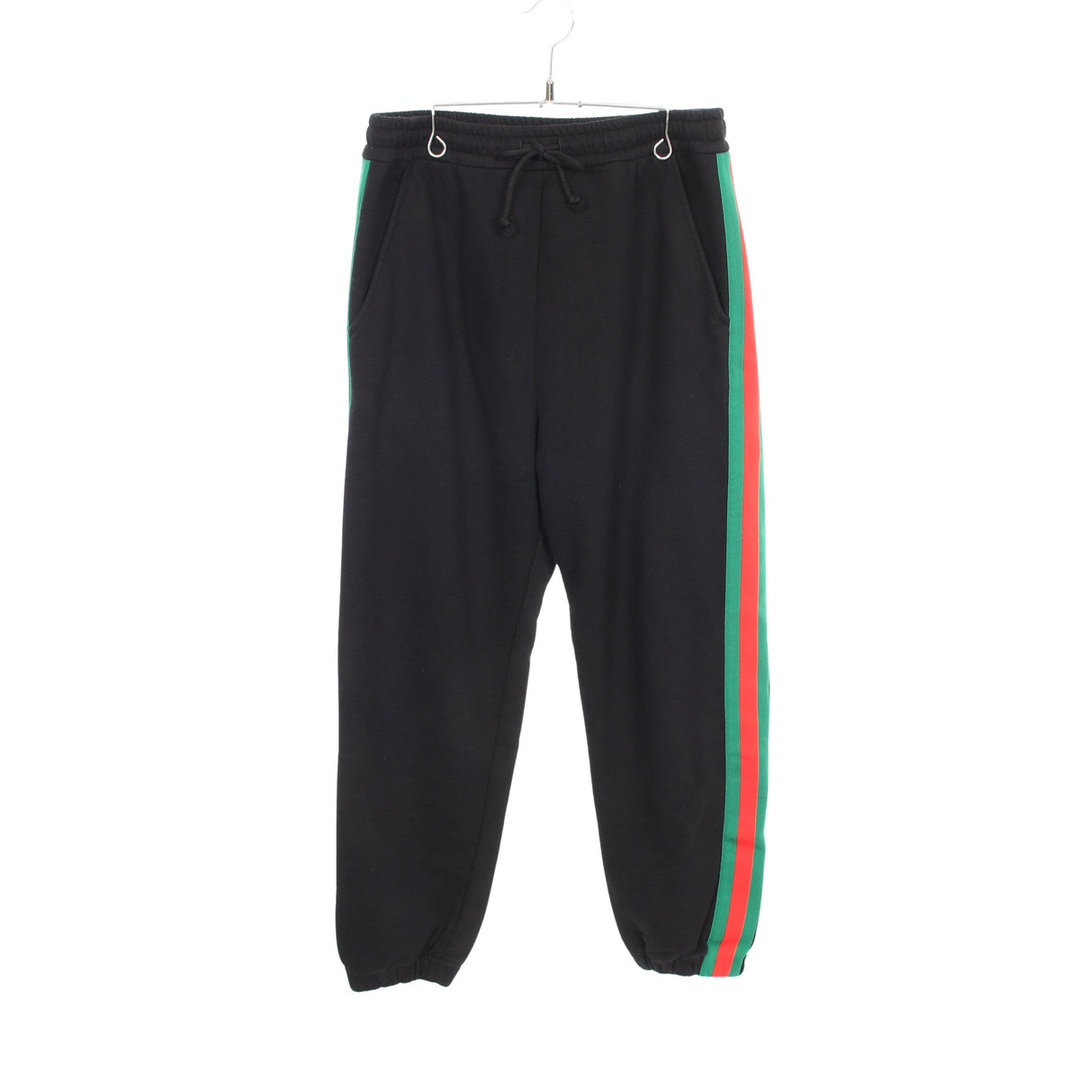 GUCCI × North Face ウェブストライプ スウェットパンツ コットン ブラック グリーン レッド グッチ