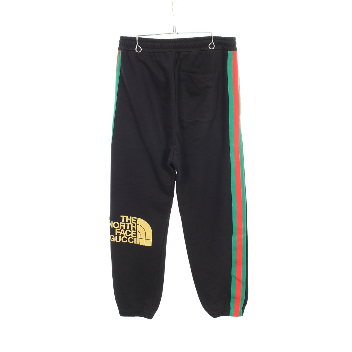GUCCI × North Face ウェブストライプ スウェットパンツ コットン ブラック グリーン レッド グッチ