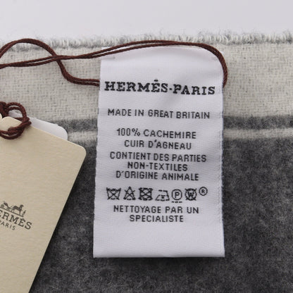 モール マフラー カシミヤ グレー オフホワイト エルメス 財布・小物 HERMES