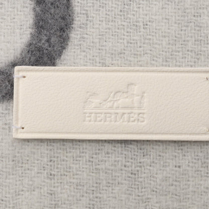 モール マフラー カシミヤ グレー オフホワイト エルメス 財布・小物 HERMES