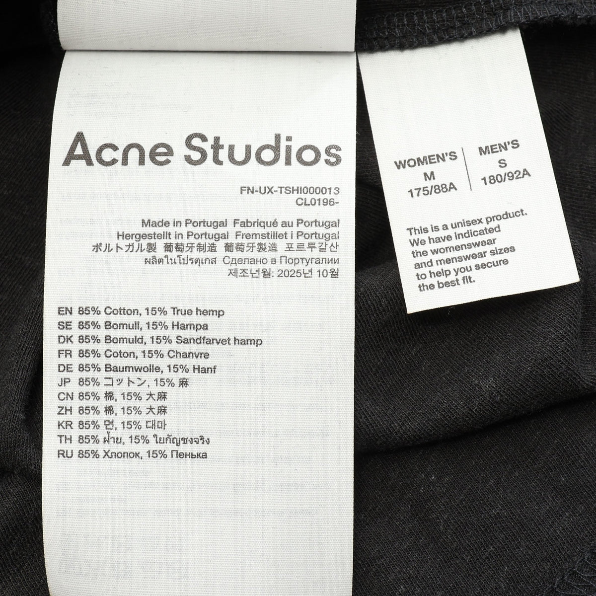 スプレー加工 ヴィンテージ加工 ロゴプリント 半袖Tシャツ コットン ヘンプ ダークグリーン アクネストゥディオズ