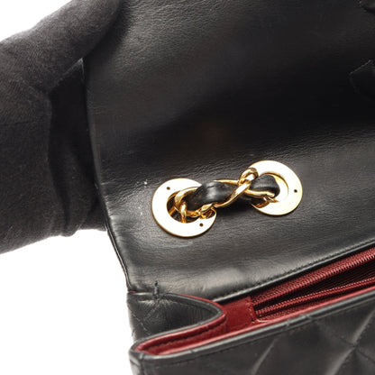 デカマトラッセ34 Wチェーンショルダーバッグ ラムスキン ブラック ゴールド金具 シャネル