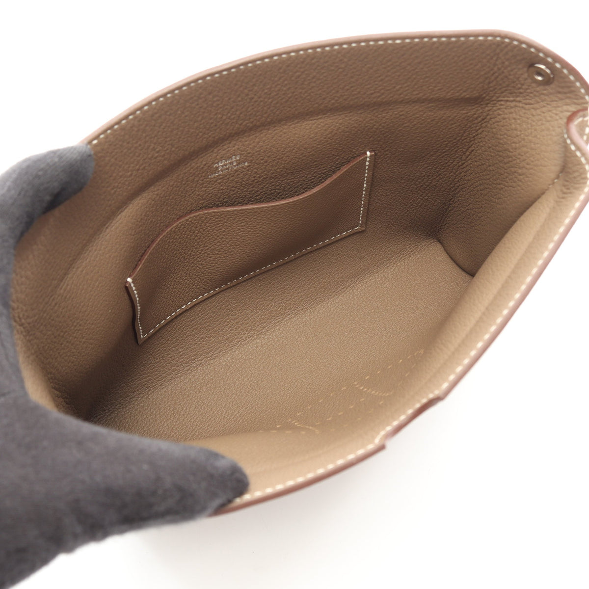 ヴィド ポッシュ エトゥープ ショルダーバッグ トゴ グレーブラウン シルバー金具 G刻印 エルメス
