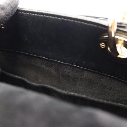 LADY DIOR レディディオール カナージュ 2WAY ハンドバッグ レザー ブラック クリスチャンディオール